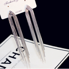 Вечерние серьги длинные висячие 9 см бижутерия серебристые Fashion Jewelry (II) 32204 Вечерние серьги длинные висячие 9 см бижутерия серебристые Fashion Jewelry (II) 32204