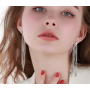 Вечерние серьги длинные  висячие 9 см бижутерия серебристые  Fashion Jewelry (II)  32204