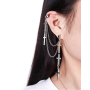 Сережка каффы на одно ухо крестики на цепочке бижутерия  длинные Fashion Jewelry серебристые (II) 32205