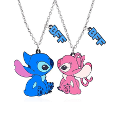 Парные кулоны Лило и Стич (Lilo and Stitch) на серебристой цепочке Fashion Jewelry колье чокер  (II)  33571