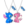 Парные кулоны Лило и Стич (Lilo and Stitch) на серебристой цепочке Fashion Jewelry колье чокер  (II)  33571