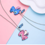 Парные кулоны Лило и Стич (Lilo and Stitch) на серебристой цепочке Fashion Jewelry колье чокер  (II)  33571