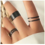 Набор колец 3 штуки бижутерия чёрные Fashion Jewelry (II) 32094