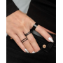 Набор колец 3 штуки бижутерия чёрные Fashion Jewelry (II) 32094