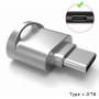 Картридер адаптер Type-C устройство для чтения карт памяти Micro SD картридер для телефонов  серый (II) 33724