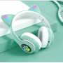 Беспроводные наушники с кошачьими ушками и RGB подсветкой Cat VZV-23M Бирюзовые (II) 21779
