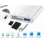 Картридер адаптер Type-C устройство для чтения карт памяти TF/SD, OTG, Micro SD, картридер для телефонов Alitek   белый (II) 33670