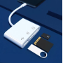 Картридер адаптер Type-C устройство для чтения карт памяти TF/SD, OTG, Micro SD, картридер для телефонов Alitek   белый (II) 33670