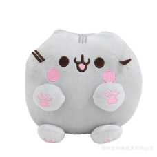 Плюшевая мягкая игрушка обнимашка кот с лапками Pusheen Пушин  cat 17x15x11 см Серый  (II) 33790