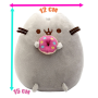 Плюшевая мягкая игрушка обнимашка кот Пушин кэт Pusheen cat  с Пончиком в лапках 15х12 см Серый  (II) 33719