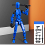 Пара роботов  конструктор многосуставный подвижный робот-манекен 3D Dummy 13 синий и жёлтый 2 штуки (II) 33938