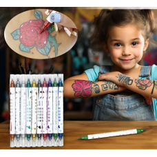 Маркеры для временных Тату Metal Glitter Markers pen Набор 10 шт маркеры для рисования на коже (II) 33853