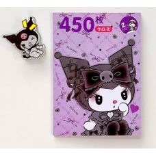 Альбом стикеров многоразовых водоотталкивающих Куроми  Sanrio аниме 450 шт -стикербомбинг на авто телефон ноутбук стену самокат (II) 32087