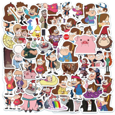 Набор многоразовых виниловых наклейок "Гравити фолс / Gravity Falls"50шт - Водостойкие стикеры для оклейки стикербомбинг. (II) 33709 Набор многоразовых виниловых наклейок "Гравити фолс / Gravity Falls"50шт - Водостойкие стикеры для оклейки стикербомбинг. (II) 33709