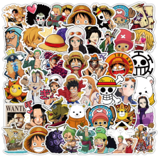 Наклейки One Piece Luffy Zoro многоразовые  водоотталкивающие стикеры  Ван Пис -50шт  стикербомбингдля телефона, ноутбука, планшета, скейтборда, самоката, велосипеда  (II)  32346