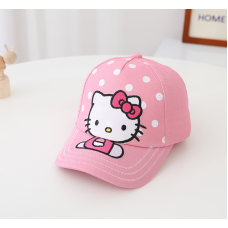 Кепка спортивная Бейсболка Hello Kitty для девочки 2-6 Лет розовая с котёнком 48-54 см (II) 33860