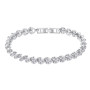 Женский браслет сердечком серебристый с белыми камешками Fashion Jewelry (II) 18971