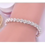 Женский браслет сердечком серебристый с белыми камешками Fashion Jewelry (II) 18971
