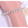 Женский браслет сердечком серебристый с белыми камешками Fashion Jewelry (II) 18971