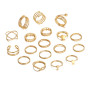 Набор колец 18 штук бижутерия золотистые Fashion Jewelry (II) 19946