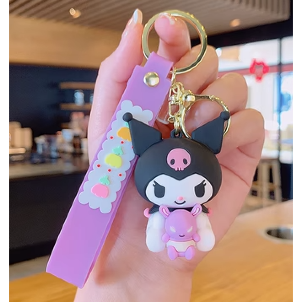 Брелок на сумку Куроми аниме , брелок для рюкзака (Kuromi ) геншен, манги, hello kitty, Санріо Кітті, Мелоди розовый (AN)20178