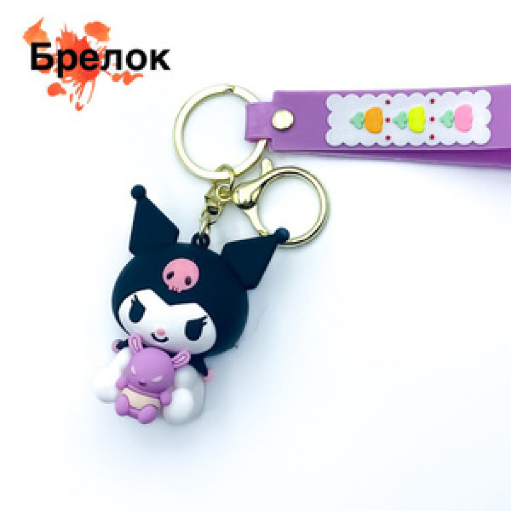 Брелок на сумку Куроми аниме , брелок для рюкзака (Kuromi ) геншен, манги, hello kitty, Санріо Кітті, Мелоди розовый (AN)20178