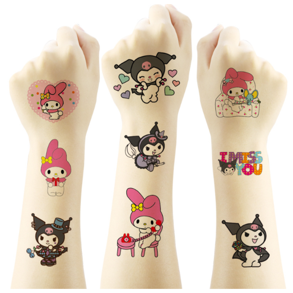 Тимчасові перекладні тату Куромі, аніме (Kuromi) геншен, манги, hello kitty, Санріо Кітті, Мелоді (AN)20180
