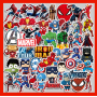 Набор наклеек виниловых многоразовых водоотталкивающих KUBISTICKERS MARVEL (Марвел) супергерои 50 шт - стикербомбинг на авто телефон ноутбук стену самокат на гаджеты Водостойкие стикеры для оклеивания(AN)20375