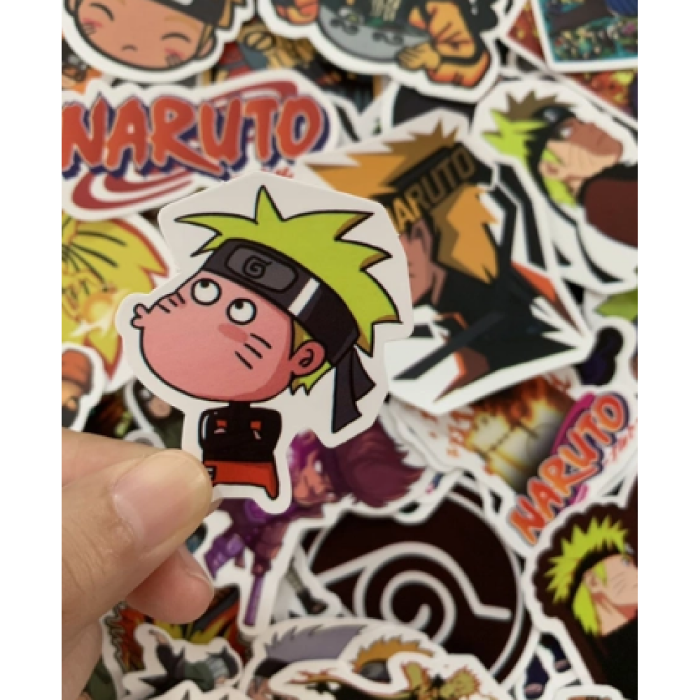 Наклейки многоразовые водоотталкивающие стикеры Naruto Anime/ Наруто Аниме -50шт стикербомбинг (II) 20379