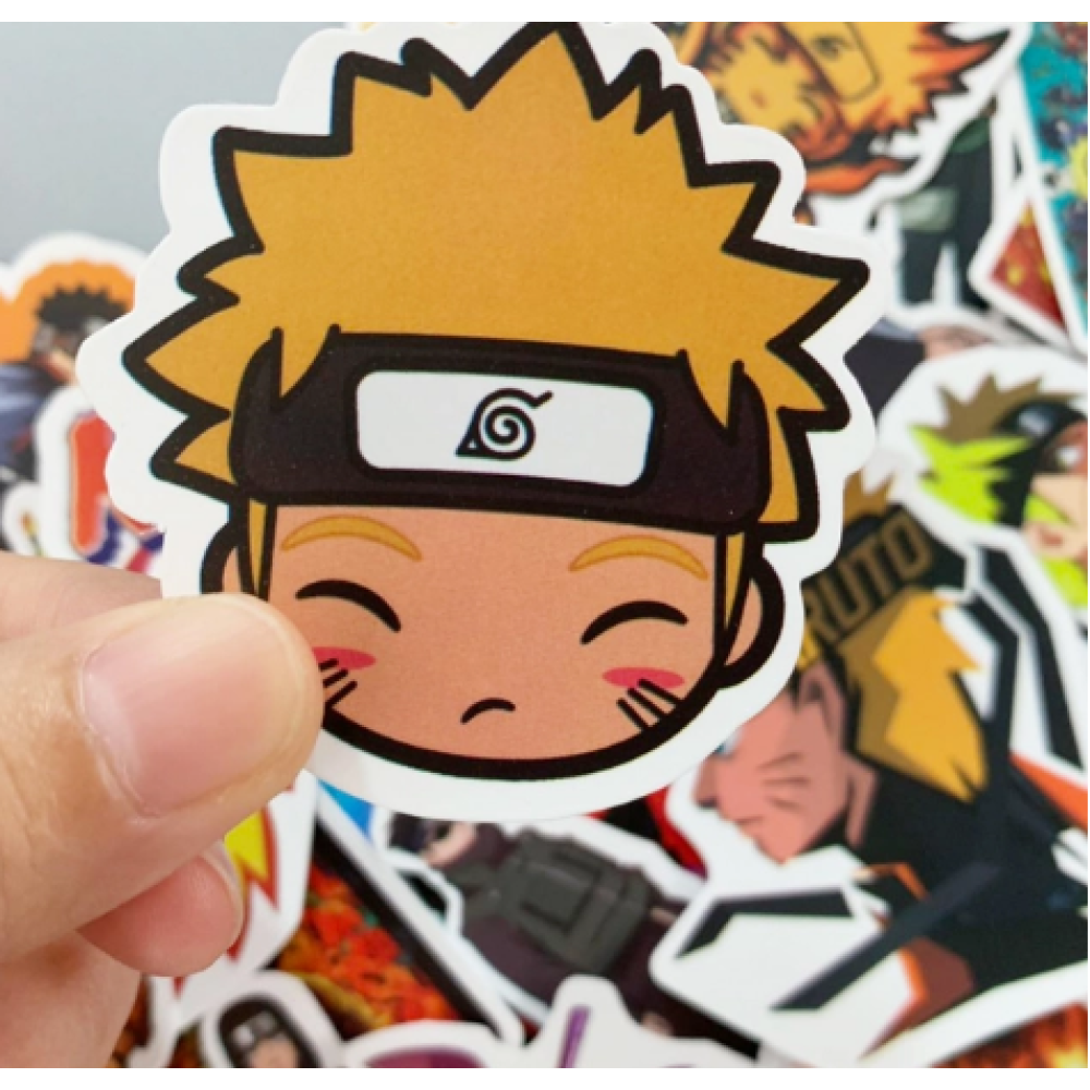Наклейки многоразовые водоотталкивающие стикеры Naruto Anime/ Наруто Аниме -50шт стикербомбинг (II) 20379