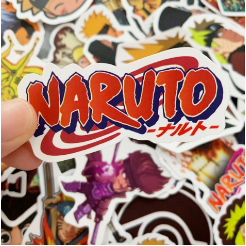 Наклейки многоразовые водоотталкивающие стикеры Naruto Anime/ Наруто Аниме -50шт стикербомбинг (II) 20379