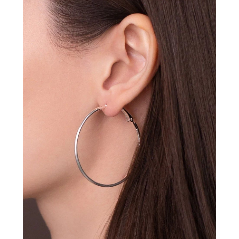Набор серёжек 6 пар бижутерия кольца конго висячие Серебристые Fashion Jewelry 2,5 - 5 см (II) 20390