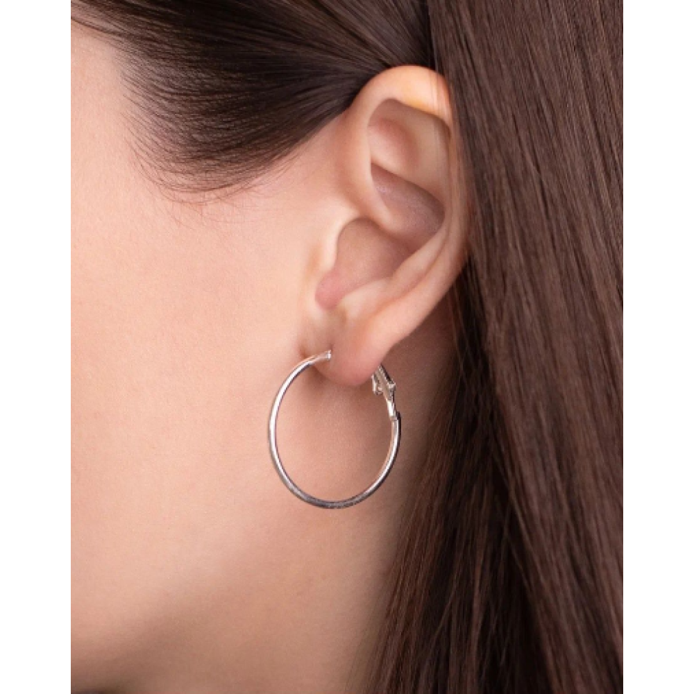 Набор серёжек 6 пар бижутерия кольца конго висячие Серебристые Fashion Jewelry 2,5 - 5 см (II) 20390