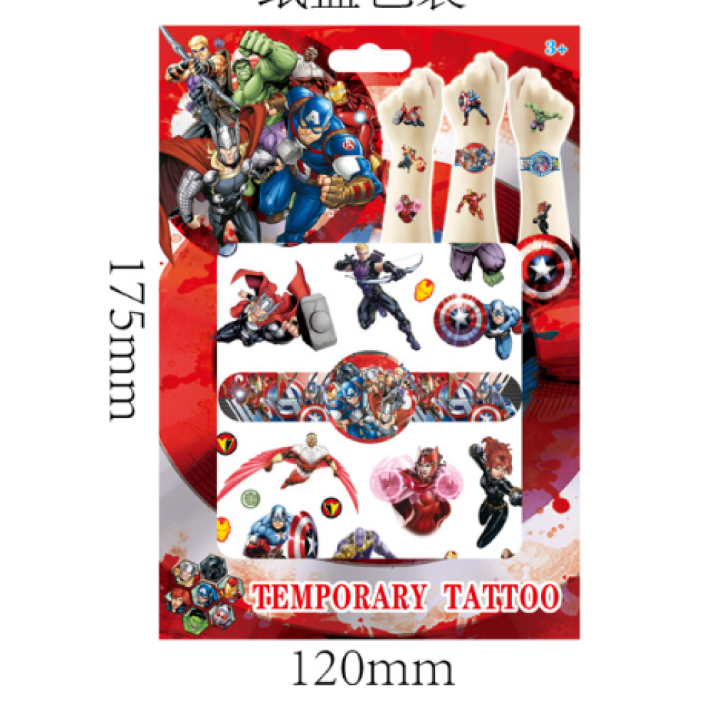 Тимчасовий перекладний тату Marvel Marvel, супергерої, Залізна людина Chuangmei татуювання для дітей 4 аркуші (AN)20742