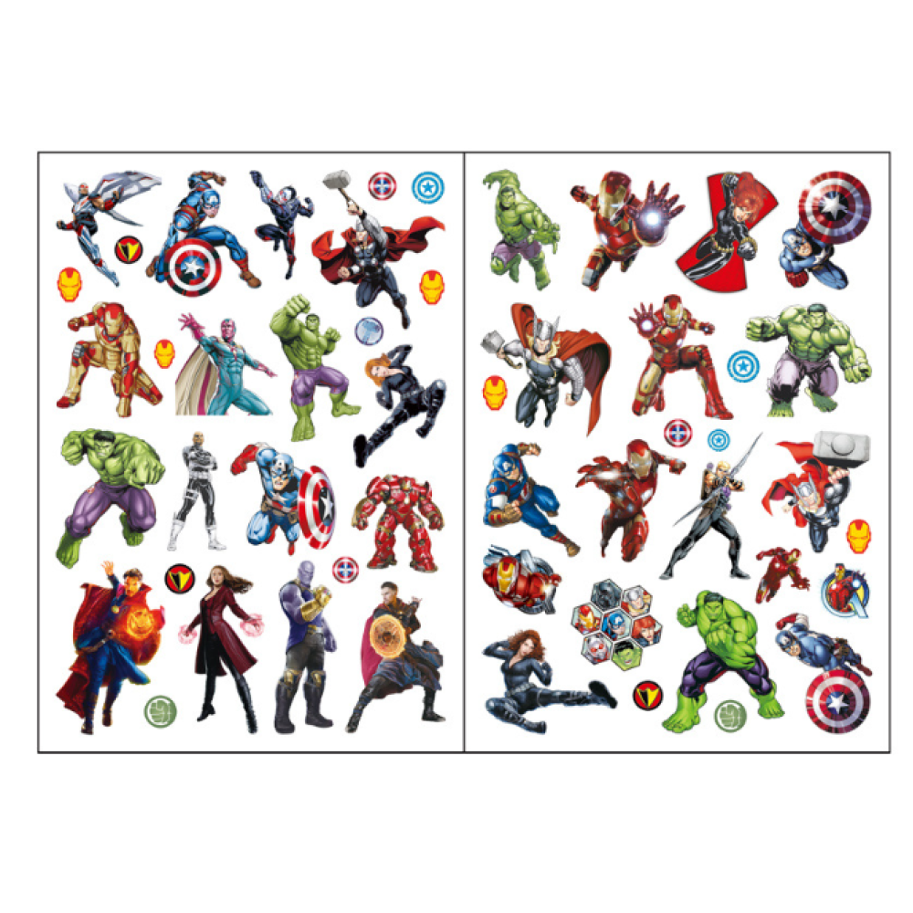 Тимчасовий перекладний тату Marvel Marvel, супергерої, Залізна людина Chuangmei татуювання для дітей 4 аркуші (AN)20742