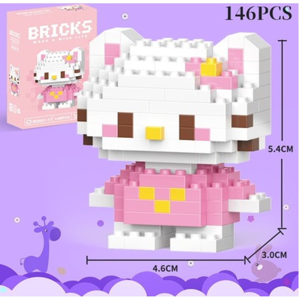 Конструктор фигурка Хеллоу Китти (Hello Kittty) для девочек 146 деталей (AN)20754