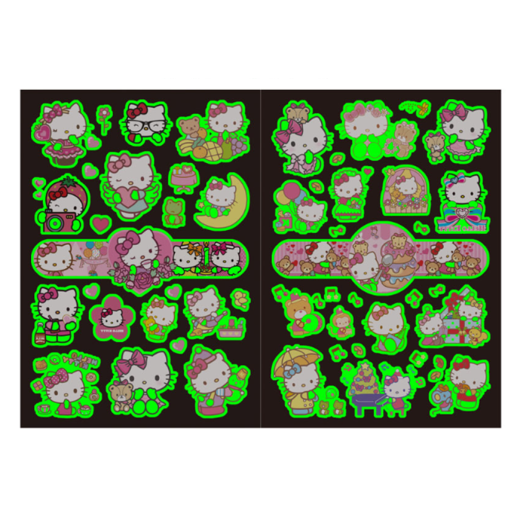 Тимчасовий перекладний тату Куромі (Kuromi ) hello kitty, Санріо Кітті, Мелоді Chuangmei татуювання для дітей 4 аркуші (AN)20755