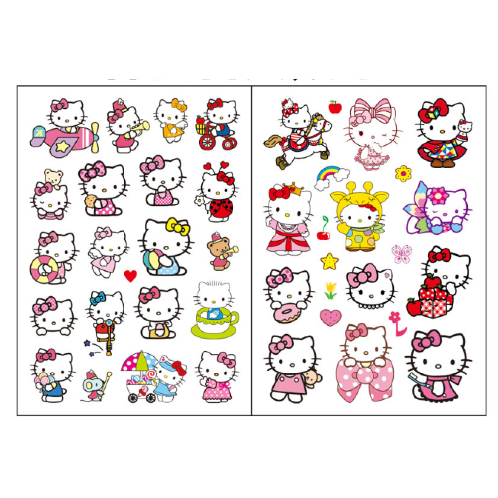 Тимчасовий перекладний тату Куромі (Kuromi ) hello kitty, Санріо Кітті, Мелоді Chuangmei татуювання для дітей 4 аркуші (AN)20755