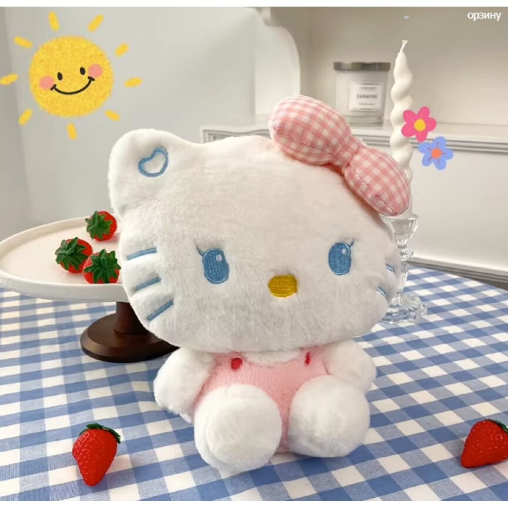Hello Kitty рюкзак іграшка плюшева м'яка для дівчинки Кітті білий 23см (AN)20988