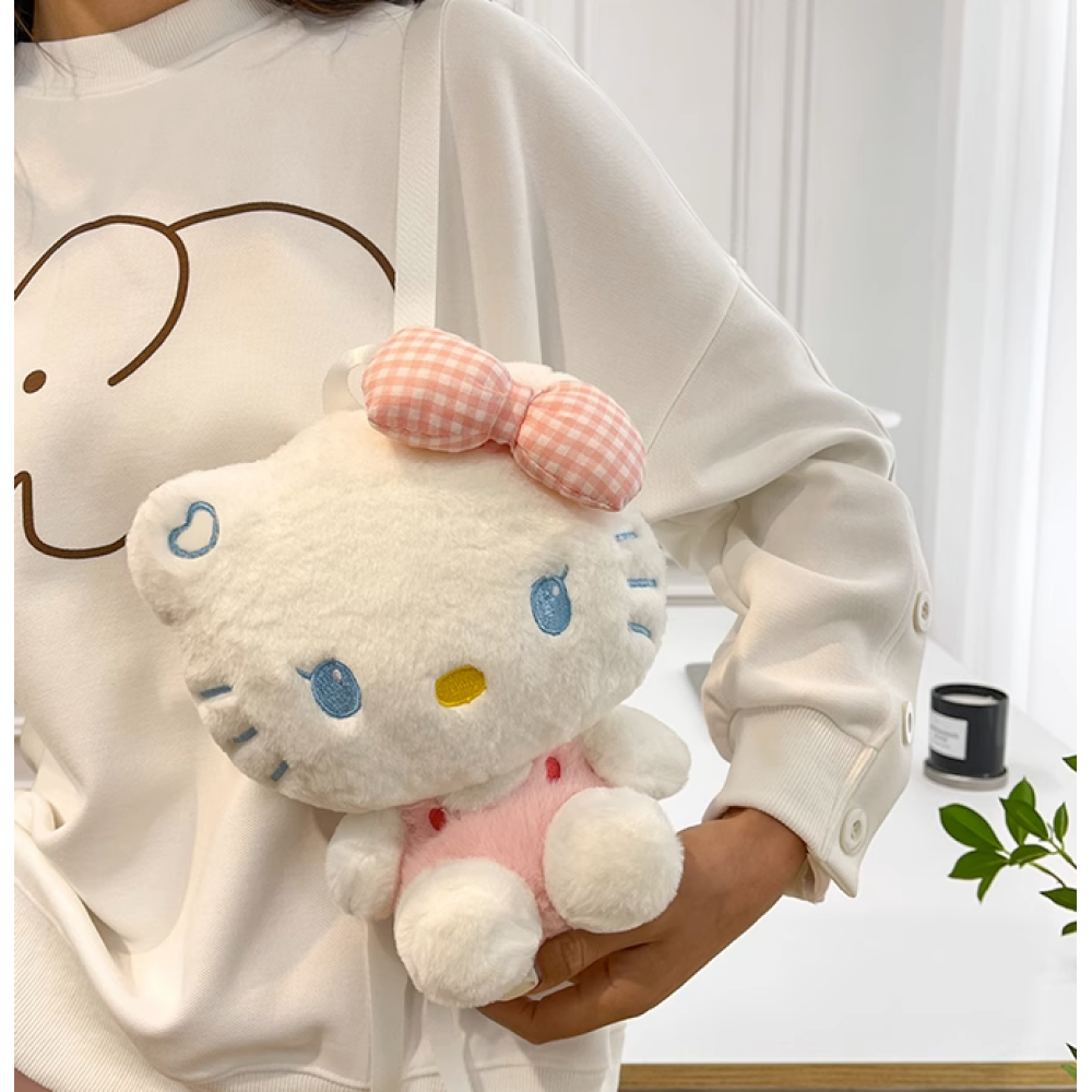 Hello Kitty рюкзак іграшка плюшева м'яка для дівчинки Кітті білий 23см (AN)20988