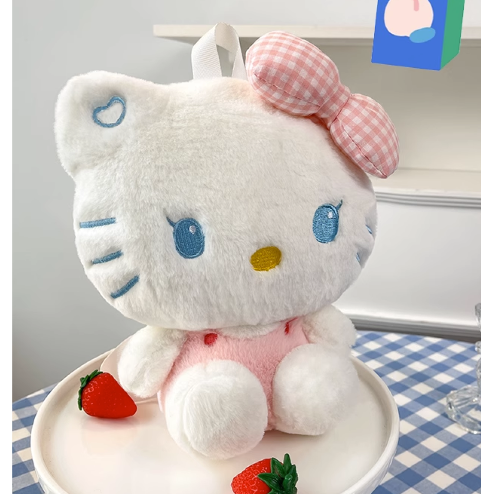 Hello Kitty рюкзак іграшка плюшева м'яка для дівчинки Кітті білий 23см (AN)20988