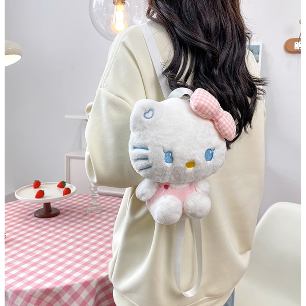 Hello Kitty рюкзак іграшка плюшева м'яка для дівчинки Кітті білий 23см (AN)20988
