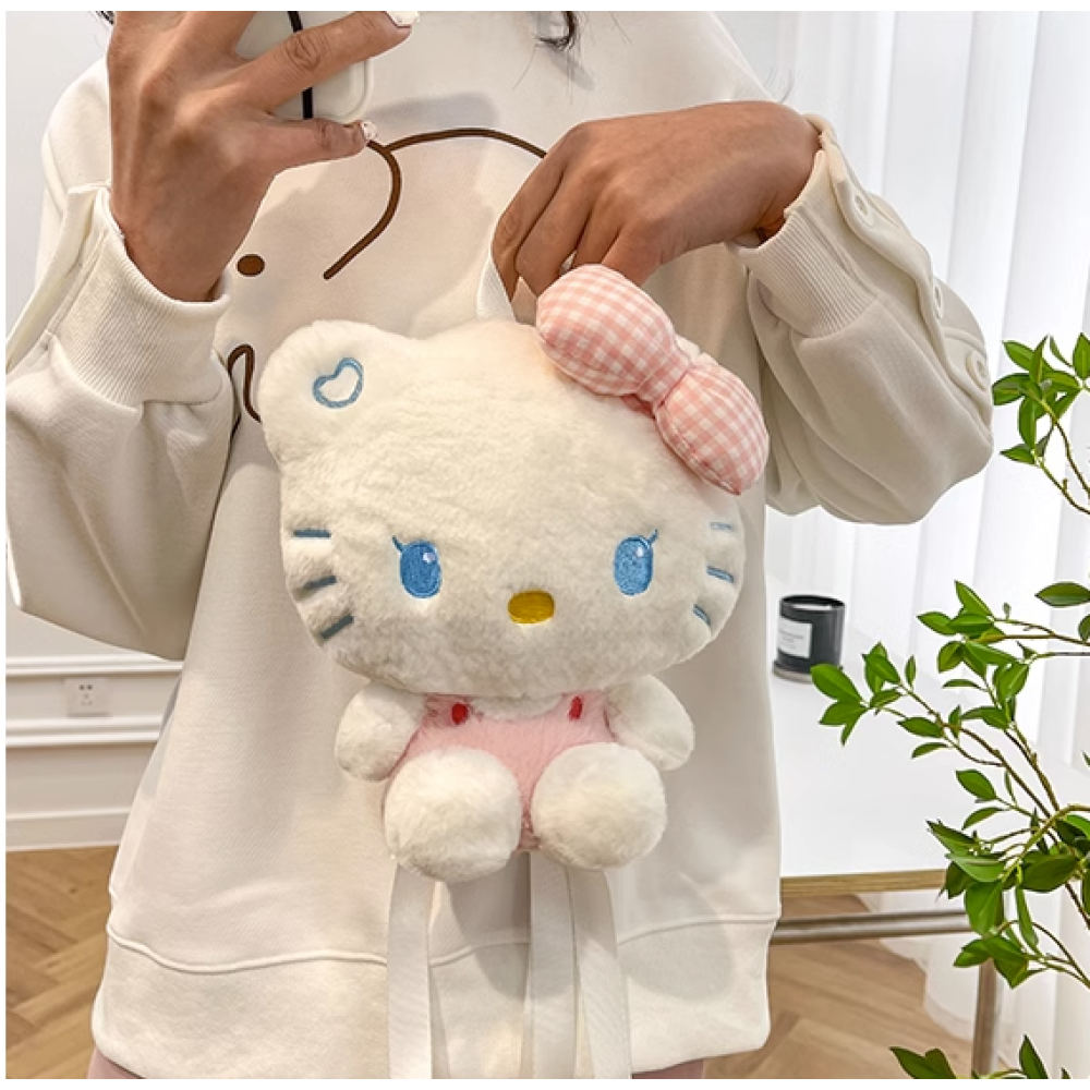 Hello Kitty рюкзак іграшка плюшева м'яка для дівчинки Кітті білий 23см (AN)20988