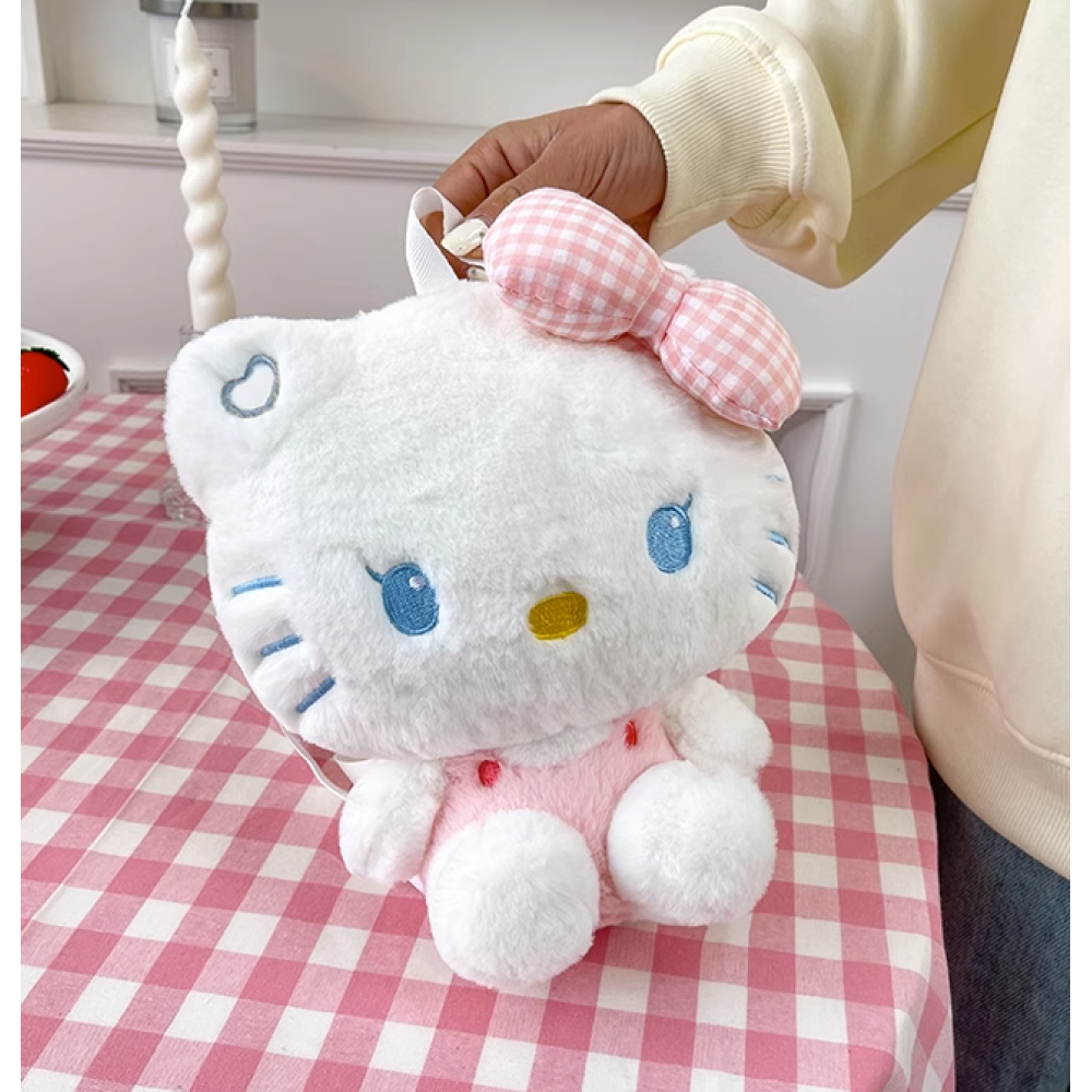Hello Kitty рюкзак іграшка плюшева м'яка для дівчинки Кітті білий 23см (AN)20988
