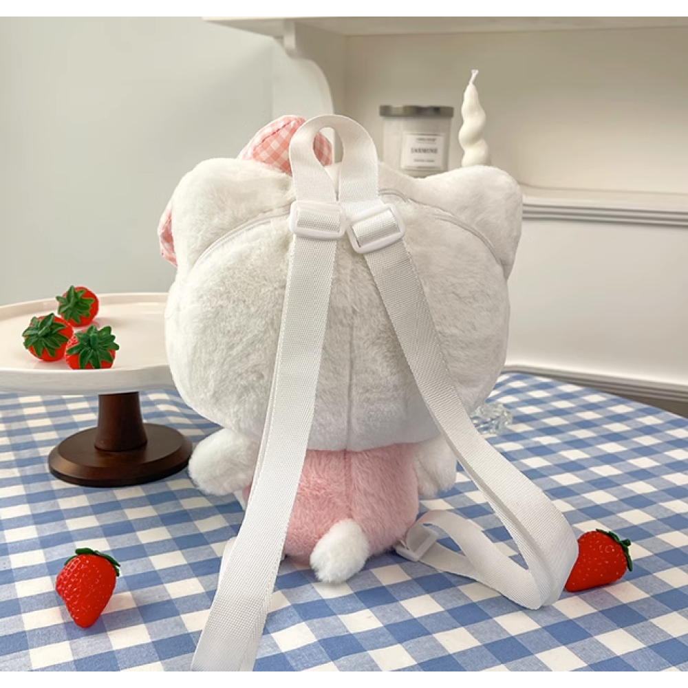 Hello Kitty рюкзак іграшка плюшева м'яка для дівчинки Кітті білий 23см (AN)20988