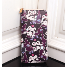 Кошелек бумажник на молнии детский для девочки Kuromi (Kuromi ) геншен, манги, hello kitty, Санріо Кітті, Мелоди подарок дочке фиолетовый (AN)21015