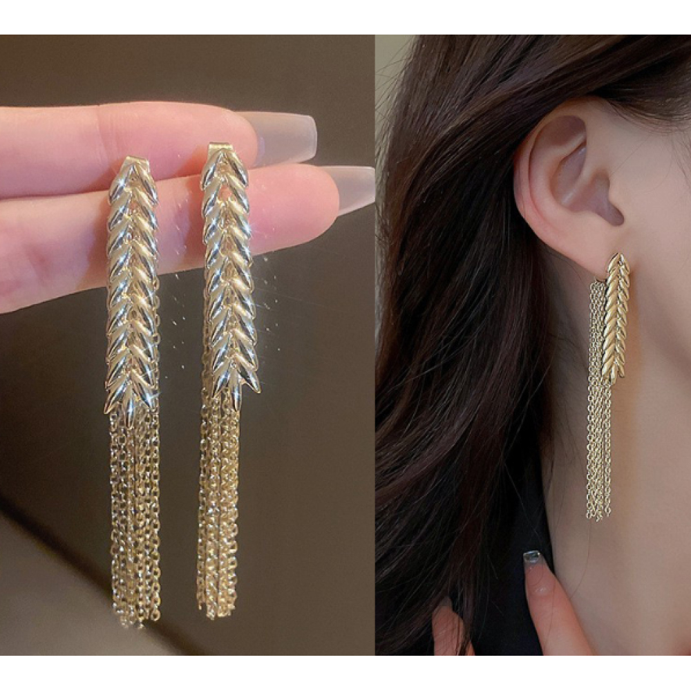 Жіночі висячі сережки Колосок Пшениці золото Fashion Jewelry (AN)25728
