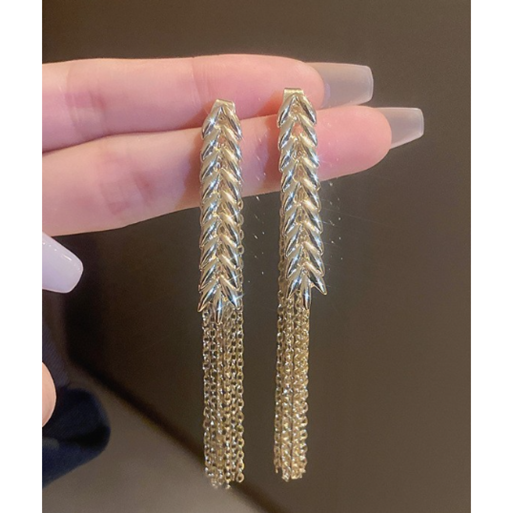 Жіночі висячі сережки Колосок Пшениці золото Fashion Jewelry (AN)25728
