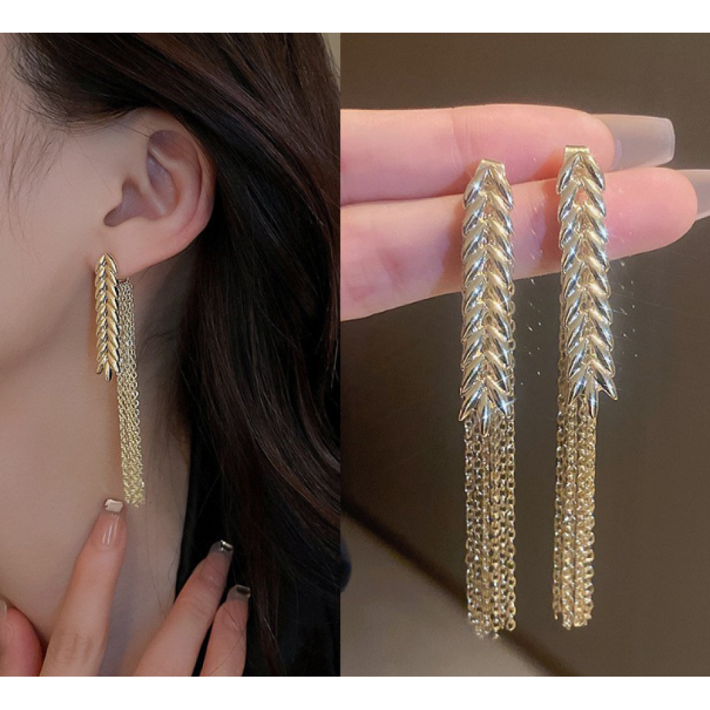 Жіночі висячі сережки Колосок Пшениці золото Fashion Jewelry (AN)25728