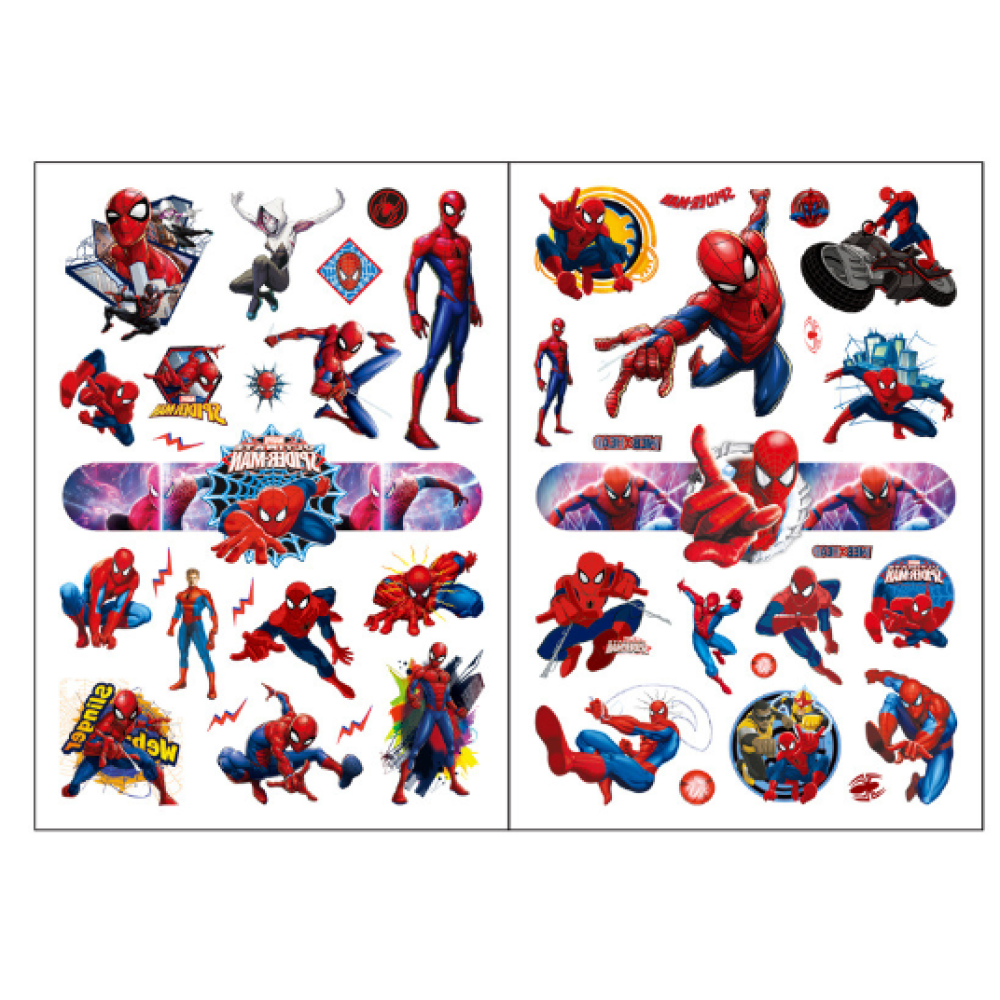 Тимчасові перекладні тату для хлопчика Spiderman супергерої спайдермен 4 аркуші червоний (AN)26292